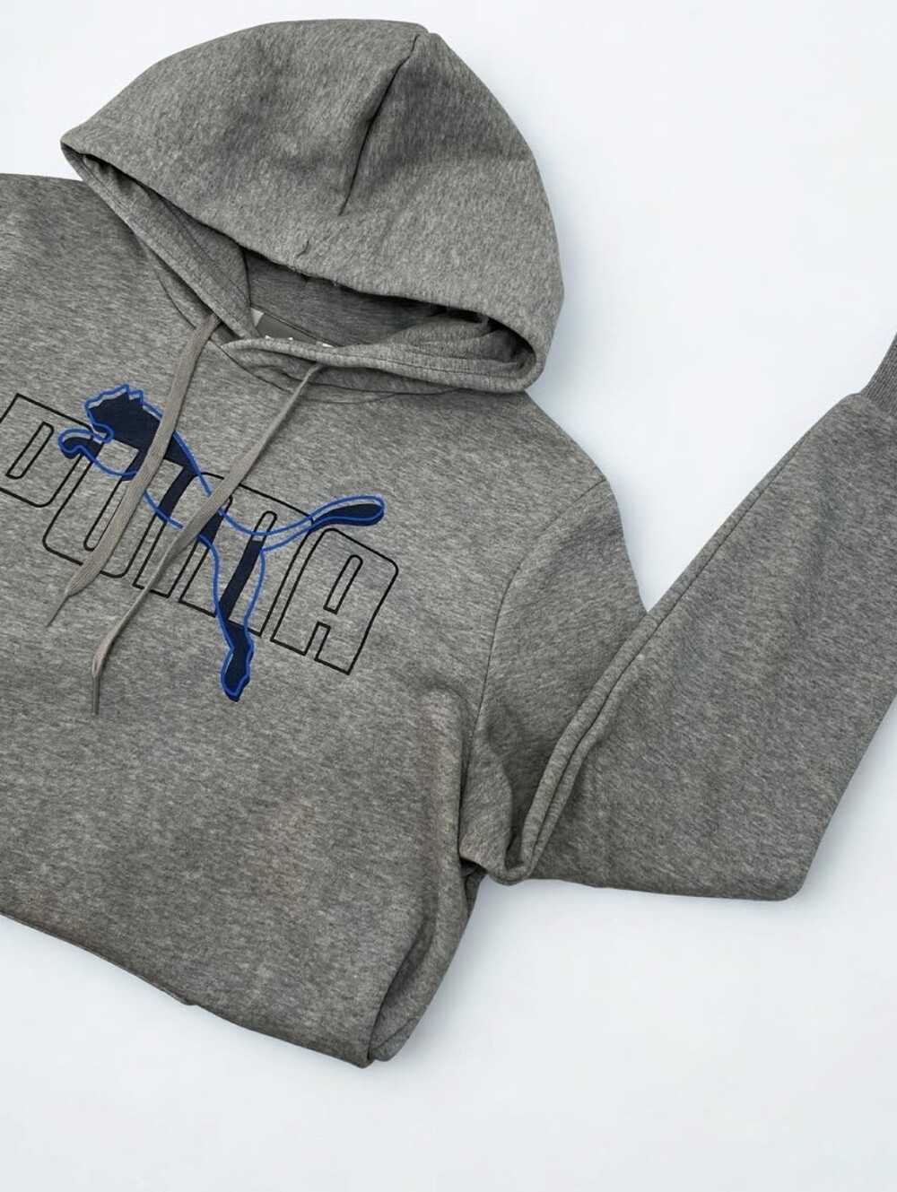 Puma Gray Hoodie with Blue Puma Logo